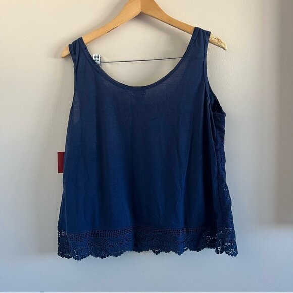 NWT Mossimo Navy Lace Tank Top – Size XXL - Picture 6 of 7